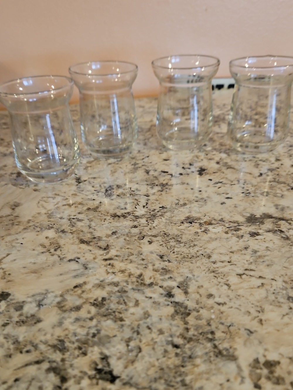 Set of 4 Clear Glass Votive Candle Holders